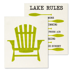 Swedish Dishcloth - Chair & Lake Rules  Set of 2