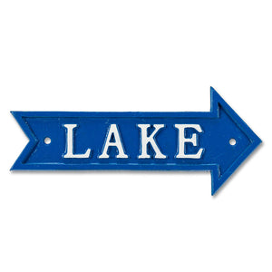 "Lake" Arrow Sign