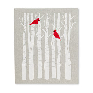 Cardinal in Tree Dishcloths. Set of 2