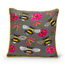 Load image into Gallery viewer, Square Bee &amp; Blooms Pillow