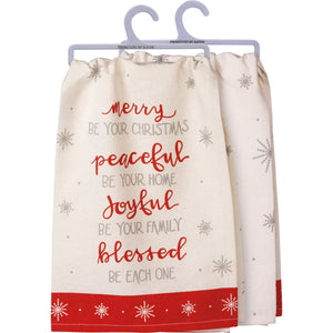 Holiday Dish Towel -Merry and Peaceful