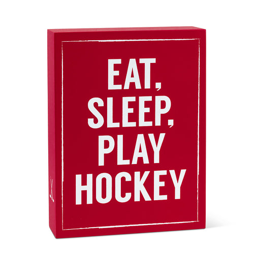 “Eat, Sleep, Hockey” Block - Rectangle