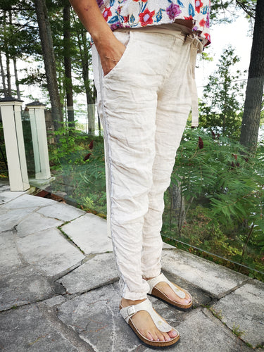 Beige linen/cotton pants