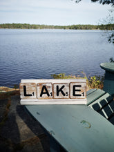 Load image into Gallery viewer, &quot;LAKE&quot; Scrabble Letter Sign
