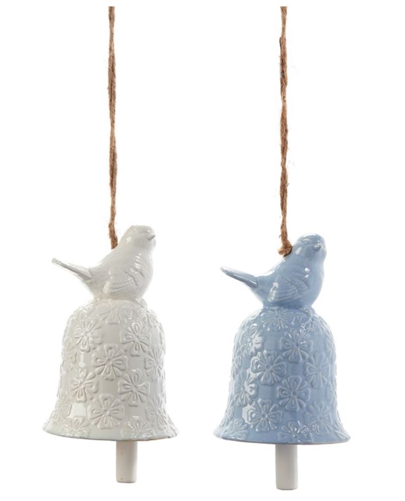 Ceramic Bell Chime with Bird Motif
