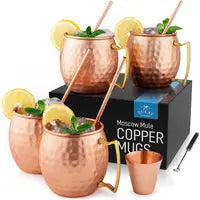 Load image into Gallery viewer, Moscow Mule Copper Mug Set of 4