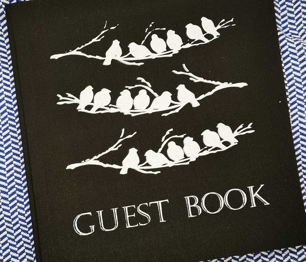 Guest Book - birds - black/white