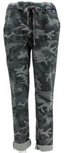 Made in Italy Brand Magic Pants-Joggers Camouflage Print