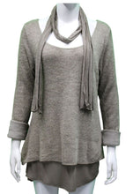 Load image into Gallery viewer, Made in Italy Layered Top with Scarf